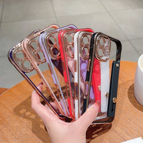 ベルト付 iPhone16/17proケース メタルカラー 黄ばまない iPhone15promax/14proカバー スタンド機能 高級感 [M5609]