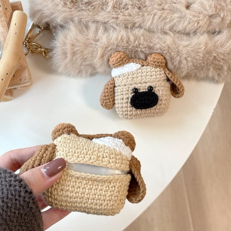ニット犬ちゃん Airpods Pro3ケース ギフトにおすすめ Airpods4/3ケース  AirpodsPro2/Pro1カバー 柔らかい 可愛すぎ [M5864]