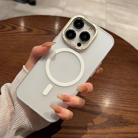 MagSafe対応 iPhone15Pro/15ProMaxケース 指紋防止 半透明 マット アイフォン14pro/13proカバー 耐衝撃 高級感 [M3531]
