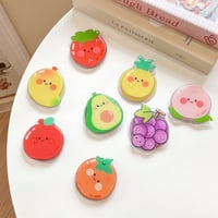 可愛い MagSafe対応スマホグリップ にこちゃん果物 磁石グリップ マグネット式スタンド 便利 ギフトにおすすめ[M4326]