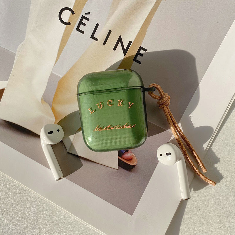AirPods Pro 3 本体　ラッキー Lucky AirpodsPro第3世代ケース 透明 グリーン airpods4/3カバー