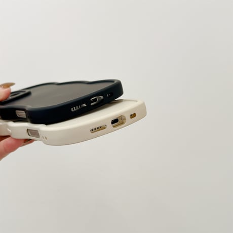 耳付 シリコン iPhone16pro/16plusケース うねうね iPhone15pro/14/13proカバー シンプル 可愛い [M4972]