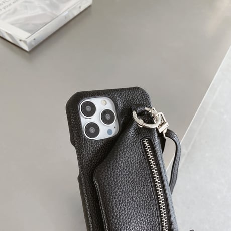 小銭入れ付 iPhone14/15proケース 革 ストラップ付 iPhone13mini/12/11カバー 高品質 12色 小銭/カード/口紅/お札など収納可[M3199]