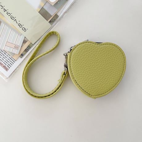 ハート型 小銭入れ AirPodsPro2/第3代ケース レザー ストラップ付  airpods保護カバー 耐久性あり シック ギフトにおすすめ[M3691]