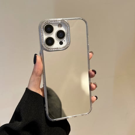 メイク直し鏡 iPhone16pro/17ケース ジュエリーデコ iPhone15pro/14plus/13promaxカバー  高級感 丈夫 [M5503]