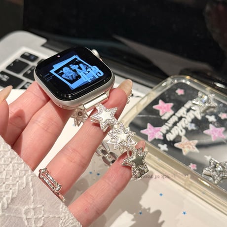 ダイヤ星  AppleWatchバンド メタル AppleWatchベルト Series 11/10/9/8 SE3/2  Ultra3/2/1 高級感高品質 人気品[M6439]
