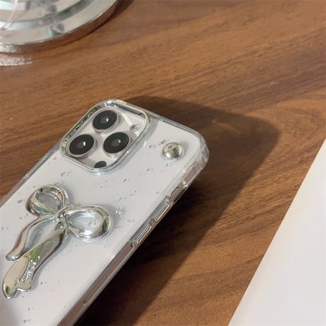 高級感リボン iPhone15/15proカバー 女子力高いiPhone14Pro/13promax/12ケース かわいい 綺麗[M4455]