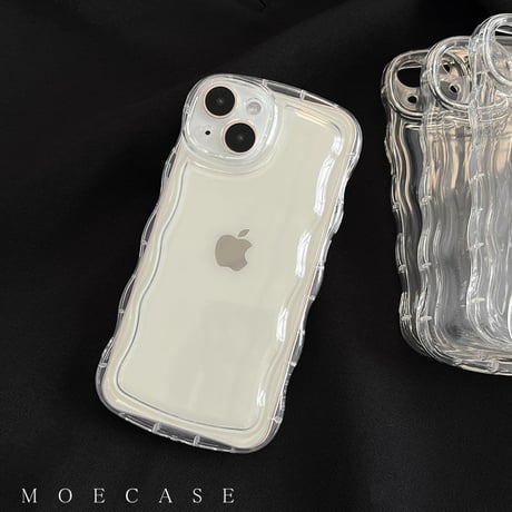 クリア iPhone17e/17Pro/16/15proケース  うねうね シンプル風 アイフォン14pro/13/12/11カバー 落下防止 定番 使いやすい [M2775]