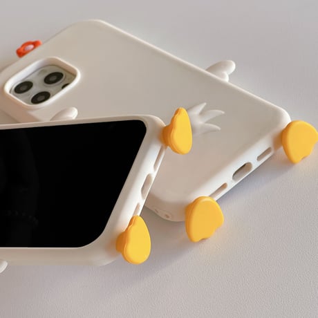 花ダック iphone13/14proケース  可愛い アイフォン13/12/11promaxカバー   超キュート 人気品 プレゼントにおすすめ[M2207]