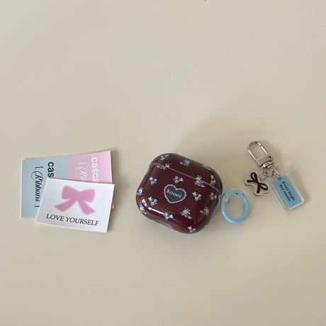 花柄 Airpods 4ケース ヨーロッパ風 Airpods3/2カバー Airpodspro2/pro リング/リボンキーチェーン エレガント[M4876]