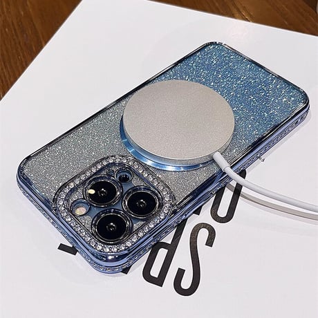 iPhone15/15proケース MagSafe対応 ジュエリー14/13カバー キラキラシート付き おしゃれ [M3478]