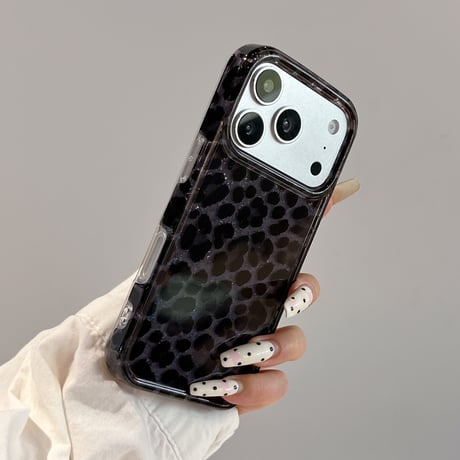 キラキララメいりアニマル柄 iPhone17Pro/17ケース 豹柄 iPhone17ProMax/16Pro/15/14カバー 上品 丈夫 [M6451]