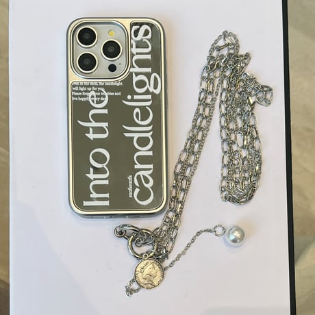 ショルダーチェーン付 iPhone15pro/15ケース シック ミラー アイフォンプロ/13pro/12カバー 高級感たっぷり[M4351]