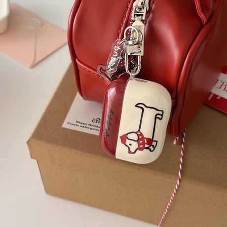 Dog Airpods 4ケース 可愛すぎ puppy Airpods3/2カバー Airpodspro2/pro  キーホルダー付き ギフトにおすすめ[M5026]