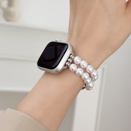 エレガントパール アップルウォッチバンド ジュエリーリボン AppleWatch10/9 バンド高級感Ultra series8 7 6 5 4  3 2 SE SE2 おしゃれ[M5628]