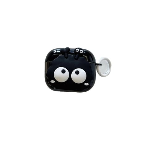 モンスター Airpods第四世代ケース ギフトにおすすめ Airpodspro2/proカバー  Airpods3/2 リング付 ブラック 可愛い[M5047]