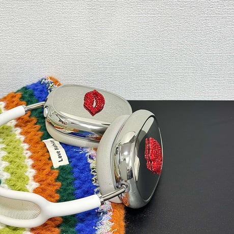 ジュエリー唇 AirPodsMaxケース 光沢感メッキ エアーポッズ マックス専用カバー かわいい おしゃれ ギフトにおすすめ[M4867]