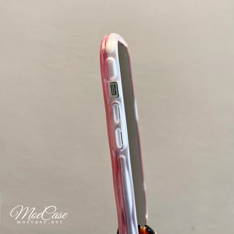 ぼかしピンクカラー iphone14/13proケース グラデーション  iPhone12/11カバー 可愛い 落下防止枠 高級感高品質[M2949]