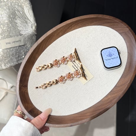 ダイヤ花  AppleWatchバンド キラキラ感たっぷり AppleWatchベルト Series 11/10/9/8 SE3/2  Ultra3/2/1 メタルリック 上品[M6467]