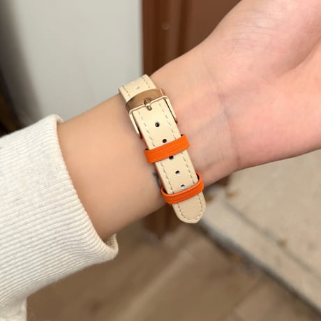 高級感オレンジ AppleWatchバンド レザー製 アップルウォッチバンド Series11/10/9 8 7 6 5 4  3 2 SE3 SE2 Ultra3 セレブ愛用[M5753]