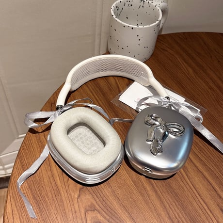 おしゃれ AirPodsMax2ケース リボンデコ グラデーションカラー エアーポッズ マックス専用カバー きれい 可愛い ギフトにおすすめ[M5553]