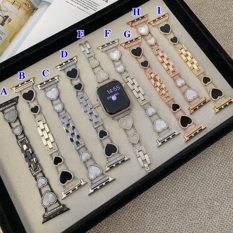 ビジューハート Apple watchバンド おしゃれアップルウォッチベルト Ultra3 series11 10 98 7 6 SE3 SE2  高級感[M4631]