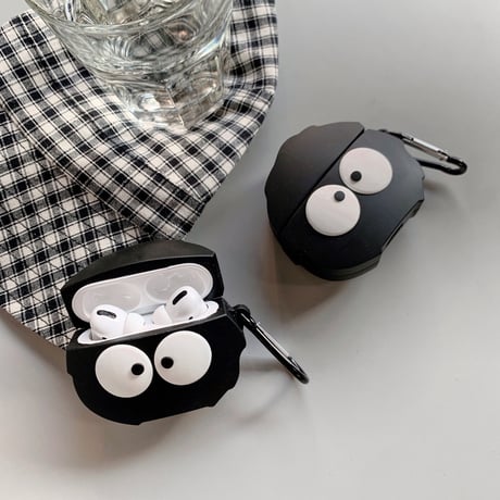 可愛いキャラクター airpodsケース  顔airpodsproカバー  リング付き 頑丈便利M353