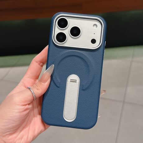 スタンド付 iPhone17Pro/17promaxケース 皮製 MagSafe対応 iPhone17/16Proカバー 高品質 高級感 肌に優しい[M5835]