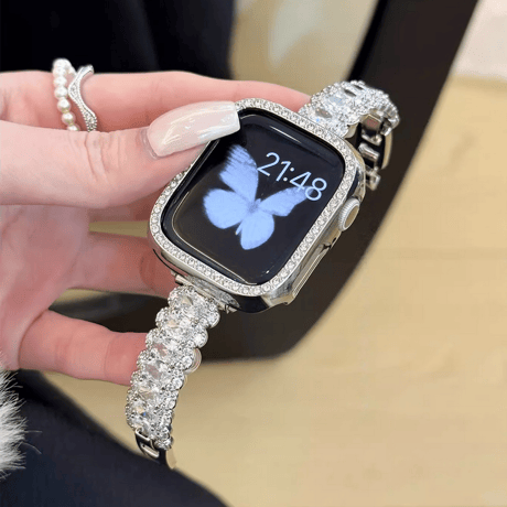 豪華ダイヤ  AppleWatchバンド エレガント AppleWatchベルト Series 11/10/9/8 SE3/2  Ultra3/2/1 高級感高品質  美しい[M6223]