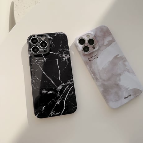 大理石柄 iPhone14pro/14promaxケース 艶あり iPhone13pro/12/11promaxカバー 男女お揃い 頑丈 高品質 ハードケース[M3268]