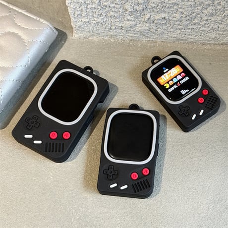 ゲーム機 AppleWatchケース ショルダーストラップ付 アップルウォッチ Ultra3/2/1 Series 11/10/9/8 SE3/2/1 シリコン 可愛い[M5754]