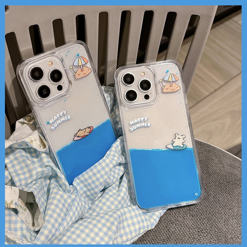 液体 iPhone15/15proケース サーフィンする犬ちゃん iphone14/13/12
