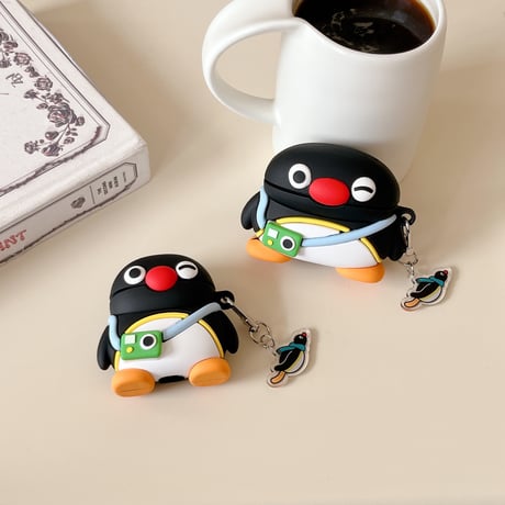 ペンギン Airpods4ケース めっちゃかわいい AirpodsPro2ケース airpods3/2カバー  キーチェーン付 ギフトにおすすめ [M5276]