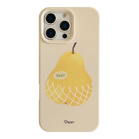 梨柄 iPhone16/16proケース シリコン iPhone15promax/14/13カバー シンプル 人気 女子力アップ [M5375]