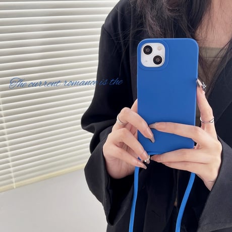 長いストラップ付 iphone13/12promaxケース  シンプル iphone11pro/se3カバー  高品質 お揃い 手触りいい シンプル  [M1876]