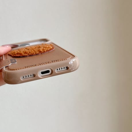 ニット熊 iPhone17Pro/17ケース 皮製 iPhone16Pro/15Promaxカバー 可愛い ギフトにおすすめ [M5779]