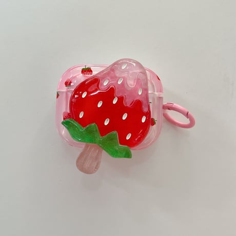 イチゴ/オレンジ AirPodsPro2ケース  可愛い airpods3/2カバー 美味しそう リング付き ギフトにおすすめ[M3277]