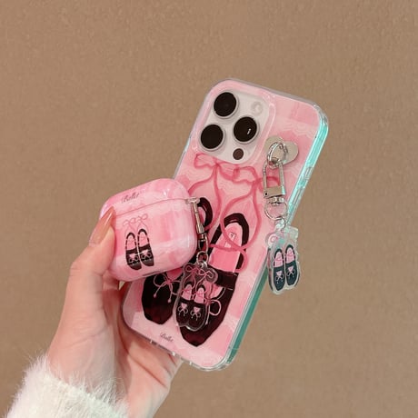 バレエシューズ Airpods4ケース 大人可愛い Airpods3/Pro2ケース airpodspro2カバー  キーチェーン付 女子力高い[M5173]