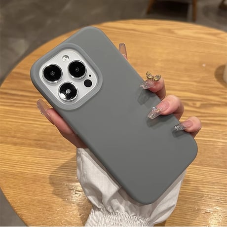 指紋防止 シリコンiPhone15/15pro/15plusケース  手さわりいい丈夫 iPhone14pro/13/12カバー シンプル風[M3938]