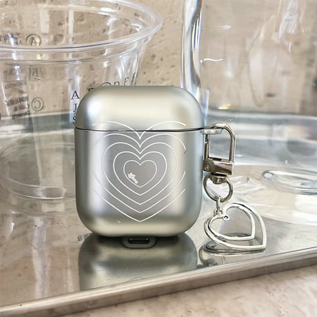 ハート柄 Airpods4ケース メッキ AirpodsPro2ケース airpods3/2ケース ハートキーチェーン付 プレゼントにおすすめ[M5433]