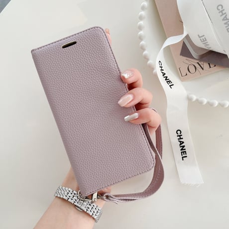 手帳型 iphone14/15proケース  レザー 高品質 iphone13mini/12/11カバー  ストラップ付 カード/お札/写真収納 スタンド[M3129]