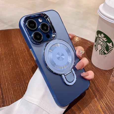 MagSafe耐衝撃 iPhone15pro/15promaxケース  スタンド一体 黄ばまないiPhone14/13proカバー  指紋防止 高級感 男女に人気[M3688]