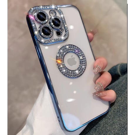 iPhone15/15proケース ストーン クリア オシャレ キラキラ iPhone14/13/12カバー 女子力アップ[M3489]
