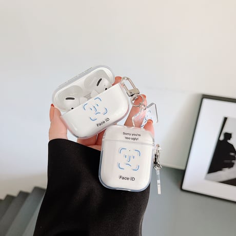 【Airpods 4】顔認証Face ID  airpodspro3/2ケース  同系小物付き クリア airpodsproカバー    かわいい 個性 男女兼用[M1609]