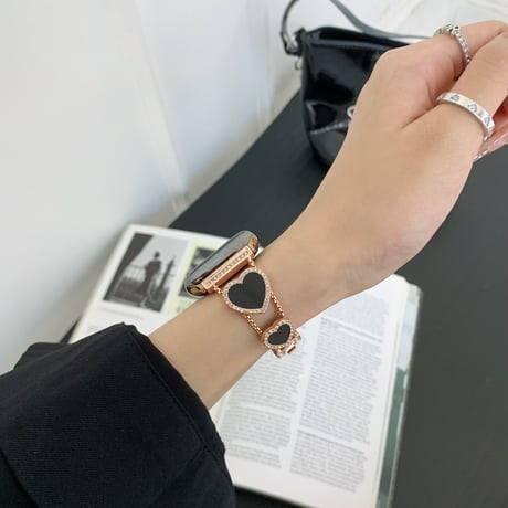 ビジューハート Apple watchバンド おしゃれアップルウォッチベルト Ultra3 series11 10 98 7 6 SE3 SE2  高級感[M4631]