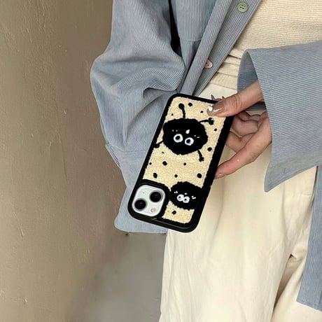 刺繡 モンスター iphone15/15Proケース  かわいい iPhone14/13/12Proカバー 秋冬コーデ ギフトにおすすめ[M3588]