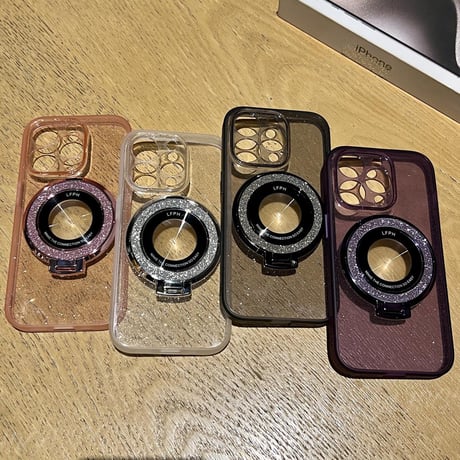 キラキラ MagSafeスタンド iPhone15pro/15promaxケース  クリア iPhone14Pro/13/12カバー 綺麗 女子力アップ コスパ最強[M3708]