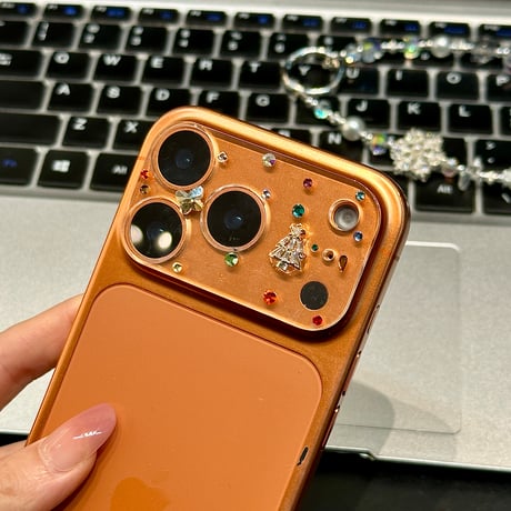 ダイヤレンズカバー iPhone17ProMax/17Pro キラキラ ガラスレンズフィルム 美しい ハンドメイド 耐久性ある[M5904]