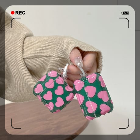 ピンクハート柄 Airpods Pro3ケース キュート Airpods4/3ケース  AirpodsPro2/Pro1カバー ガールズに人気 可愛すぎ [M5868]