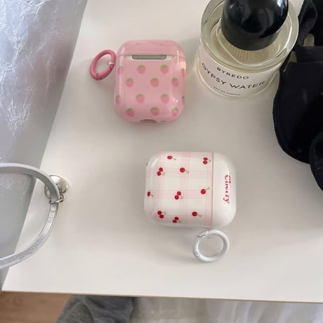 Girlsファッション Airpods 4ケース 韓国風 イチゴ/サクランボ Airpods3/Pro2ケース airpodsproカバー 可愛い 女子力高い [M5368]